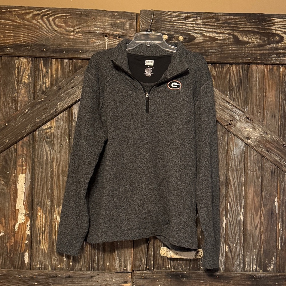 Gray Quarter-Zip Pullover with Georgia Logo